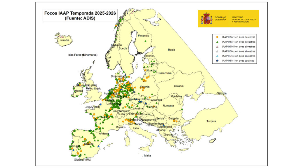 mapa europa gripe aviar